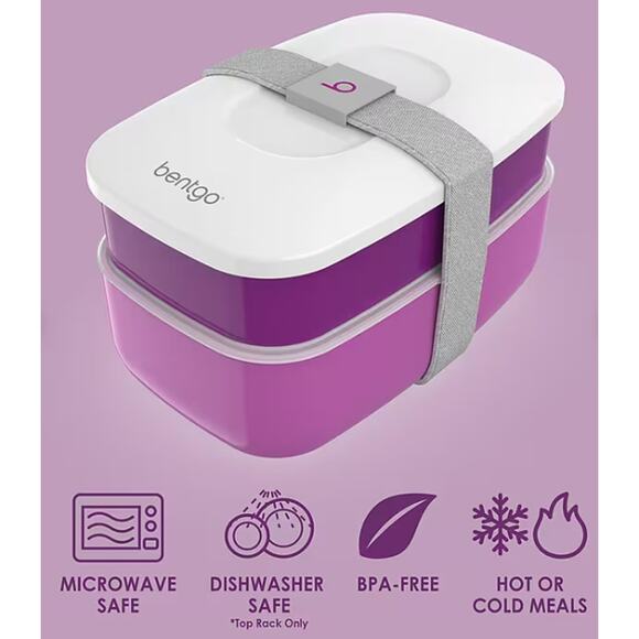 Bentgo Classic All-in-One Stackable Lunch Box Container w/ Flatware New Sealed - Picture 3 of 4